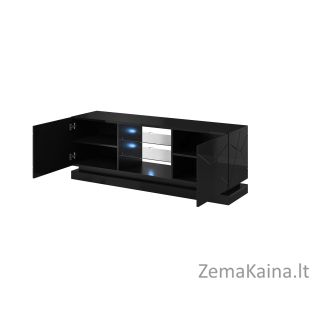 Cama QIU 160 CZARNY TV stovas / baldas garso ir vaizdo aparatūrai 4 spintos