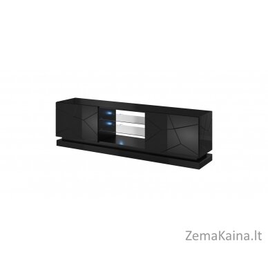 Cama QIU 200 czarny TV stovas / baldas garso ir vaizdo aparatūrai 4 spintos 3