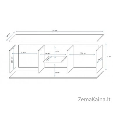 Cama SOHORTV180BI/SZ TV stovas / baldas garso ir vaizdo aparatūrai 1 spintos