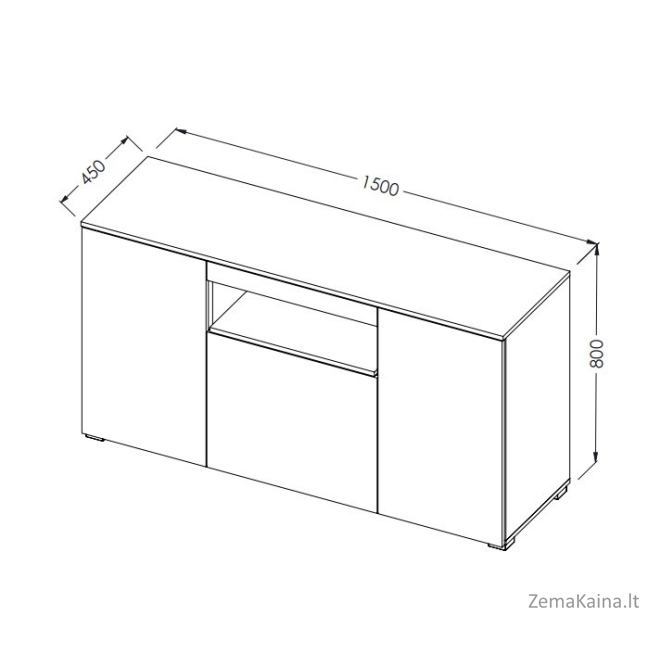 Cama K VIVA CZ/CZ+BI komoda / indauja svetainei 3 durys 3