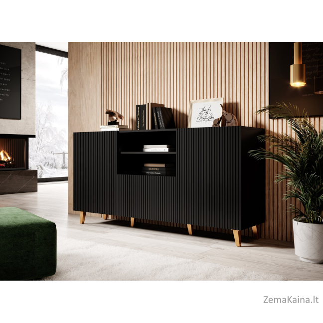 Cama Komoda PAFOS 150x42x82 Juoda matinė 4