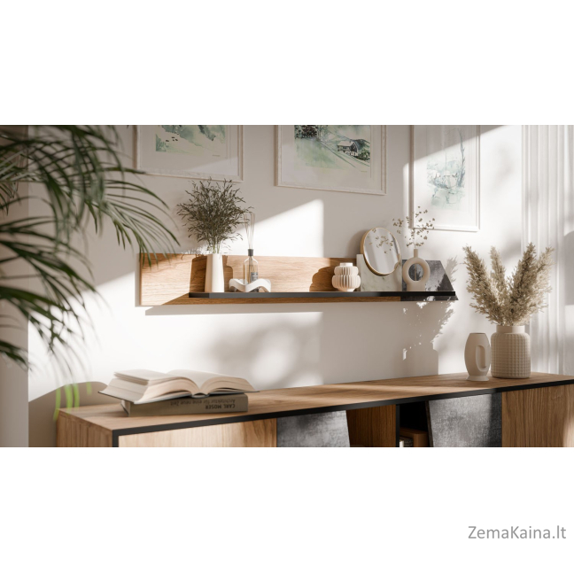 Cama OVO lentyna 130x20xH15 ąžuolas/betonas 1