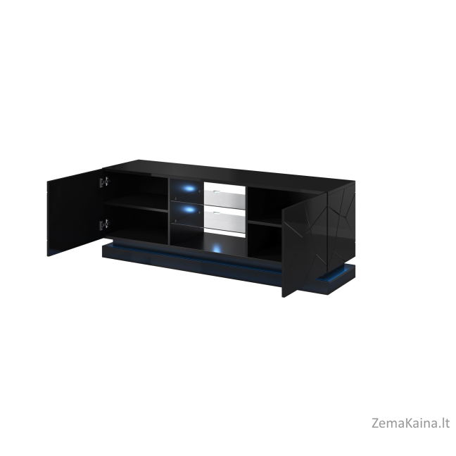 Cama QIU 160 CZARNY TV stovas / baldas garso ir vaizdo aparatūrai 4 spintos