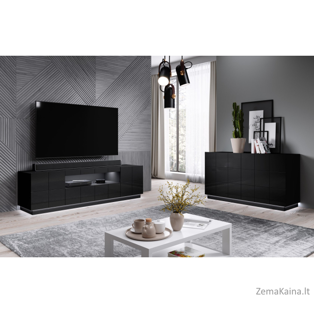 Cama REJA RTV CZ TV stovas / baldas garso ir vaizdo aparatūrai 2 stalčiai 2 spintos 2