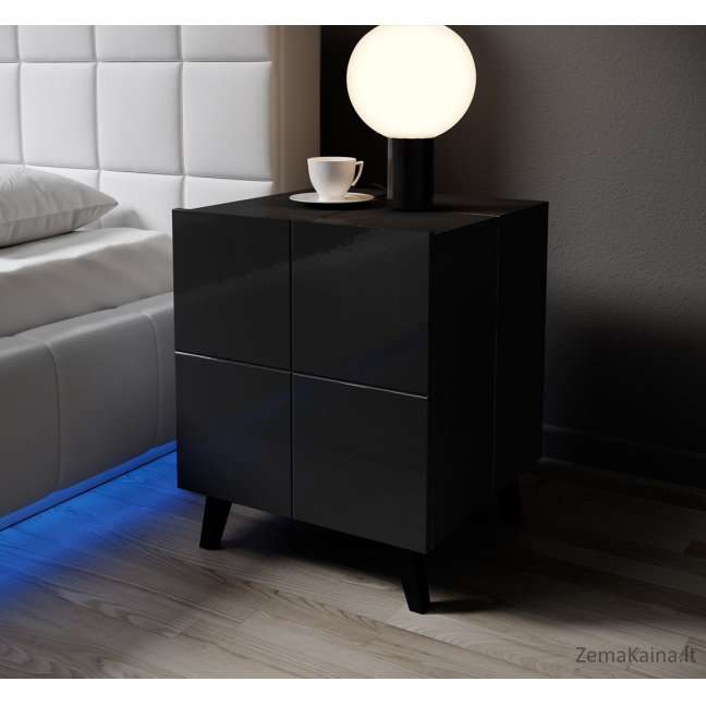 Cama REJA SZF CZ naktinis staliukas / staliukas prie lovos 1 stalčiai Juoda 3