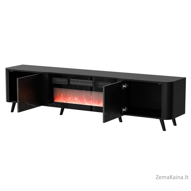 Cama RTV cabinet Volare 200 x 39 x 49 cm black/san sebastian + fireplace 1
