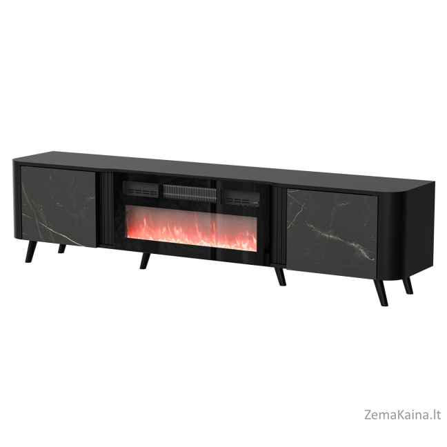 Cama RTV cabinet Volare 200 x 39 x 49 cm black/san sebastian + fireplace
