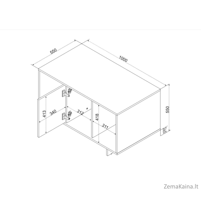 Cama Žurnalinis staliukas ALMA 100x55xh55 kašmyras 3