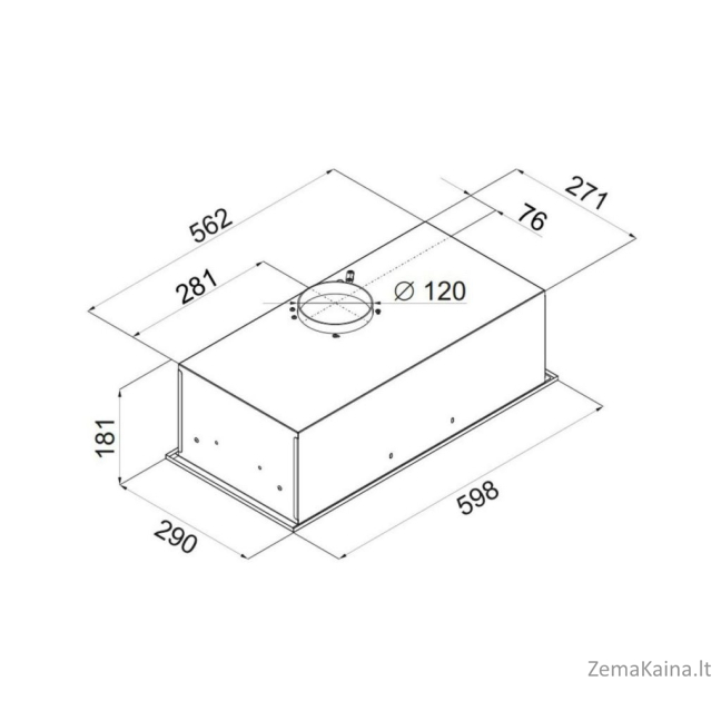 Ciarko SL-BOX Glass 350 m³/h Įmontuojama Juoda 3