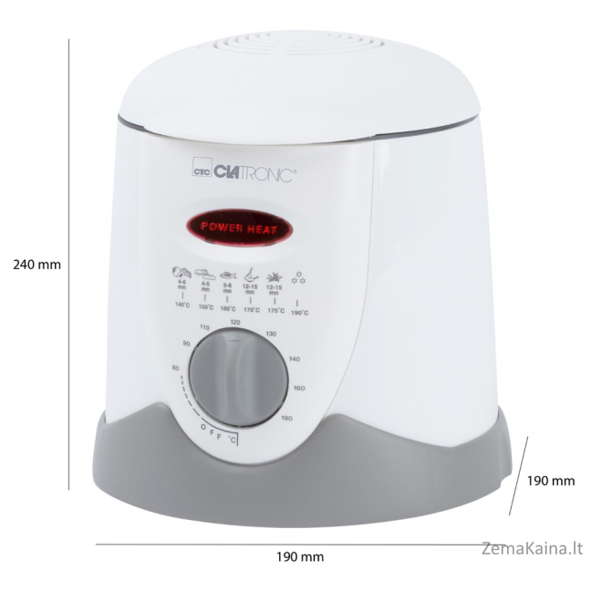 Clatronic FFR 2916 gruzdintuvė 1 L Vienas Balta Autonominės 8