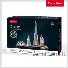 CUBICFUN City Line 3D dėlionė su LED (didelė)„Dubajus"