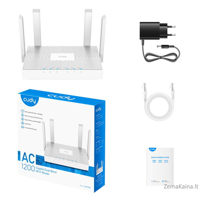 Cudy WR1300E belaidis maršrutizatorius Gigabitinis eternetas Dviguba juosta (2,4 GHz / 5 GHz) Balta 3