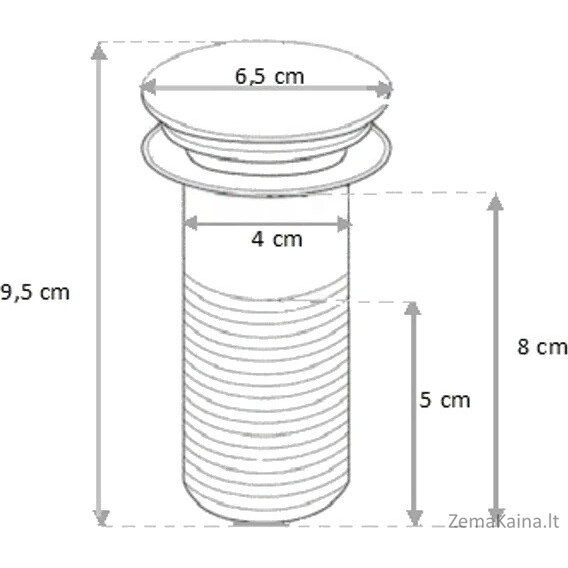 Dangtelis praustuvui be persipylimo Mexen  Klik-klak , White ceramic, 79910-20  S 1