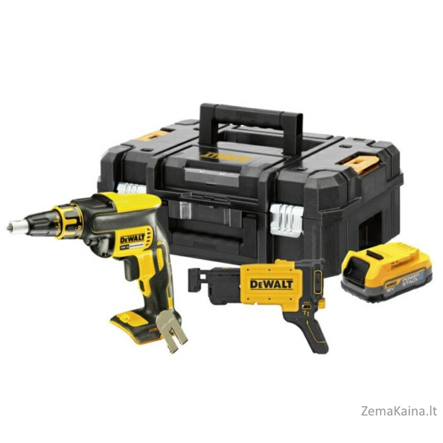 DEWALT BOARD ATSUKTUKAS 18V 1x1,7Ah maitinimo blokas +DCF6202 DCF620E1K