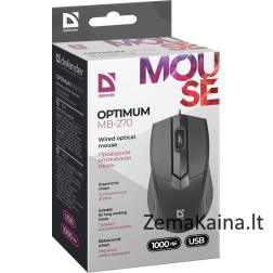 Defender Optimum MB-270 kompiuterio pelė Biuras Dešinės rankos USB A tipo Optinis 1000 DPI