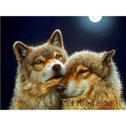Deimantinė mozaika paveikslas - Pair of Wolves AZ-1200