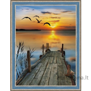 Deimantinė mozaika paveikslas - Sunset on the Lake AM-1493