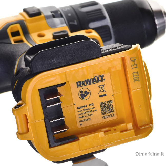 DeWALT DCD791D2-QW grąžtas Beraktė Juoda, Geltona 1,5 kg 2 x 2 Ah 4