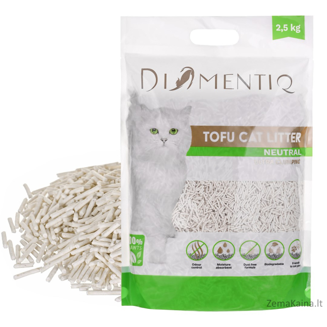 DIAMENTIQ Żwirek Tofu zbrylający 2,5 kg NATURALNY 1