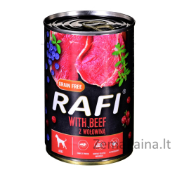 Dolina Noteci Rafi su jautiena, spanguolėmis ir mėlynėmis - drėgnas maistas šunims - 400g