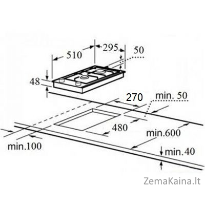 Domino dujinė kaitlentė Schlosser THG3151S 1