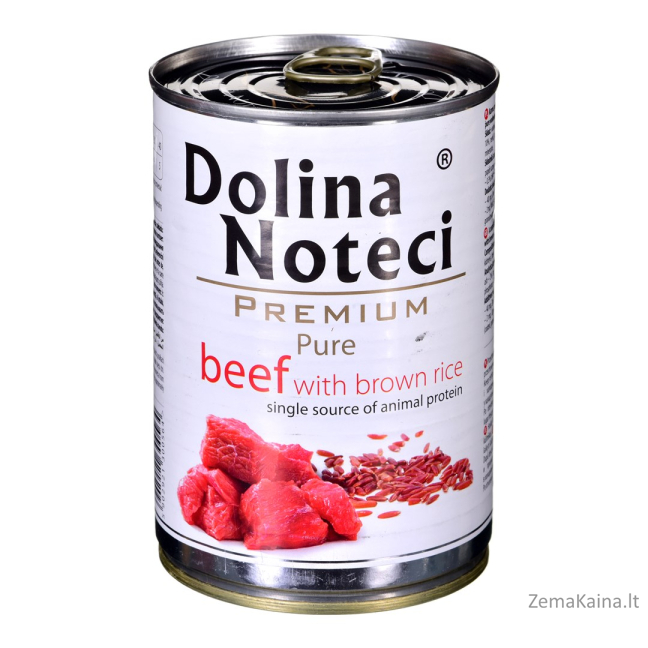 Dolina Noteci Premium Pure jautiena su rudaisiais ryžiais - drėgnas ėdalas šunims - 400g