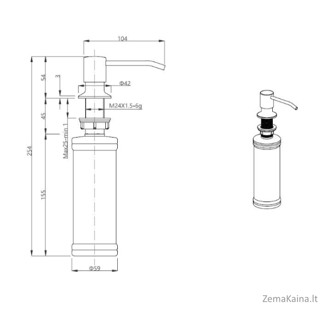 Dozatorius Quadron KEIRA MFS1001BS, nerūdijančio plieno 1