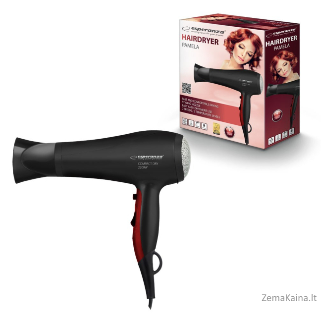 Dryer for hair Esperanza Pamela EBH004K (2200W; black color) 1