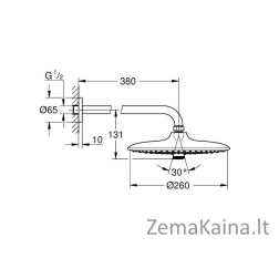 Dušo galvos ir laikiklio komplektas Grohe Euphoria 260, 26459000, chromo