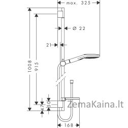 Dušo komplektas Hansgrohe Raindance Select E 120 3jet 0.90 m, 26621000