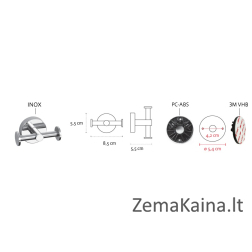 Dvigubas rankšluosčio kabliukas Kapitan UNO 12 22, chromo