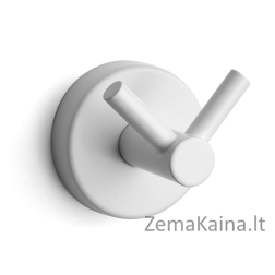 Dvigubas rankšluosčių kabliukas Kapitan UNO 12 02 66, baltas matinis