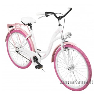 Dviratis AZIMUT City Lux 26" 2021 white-pink