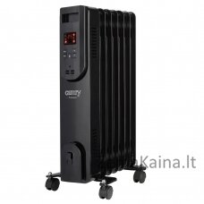 Elektrinis alyvos šildytuvas su nuotolinio valdymo pultu CAMRY CR 7812, 7 pelekai, 1500 W juodos spalvos