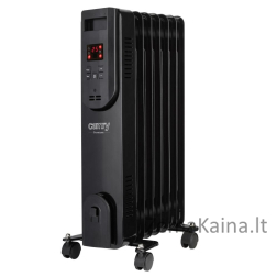 Elektrinis alyvos šildytuvas su nuotolinio valdymo pultu CAMRY CR 7812, 7 pelekai, 1500 W juodos spalvos