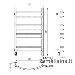 El.rankšluosčių džiovintuvas Navin Kamelia 480*800 Sensor su laikmačiu dešinė juodas 12-207033-4880