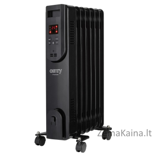 Elektrinis alyvos šildytuvas su nuotolinio valdymo pultu CAMRY CR 7812, 7 pelekai, 1500 W juodos spalvos