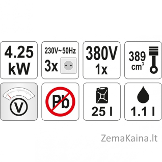 Elektros generatorius YATO YT-85460 | 5500W | 389CM3 | AVR