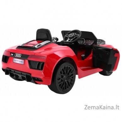Elektromobilis  raudonas  elektromobilis AUDI R8 Spyder 3