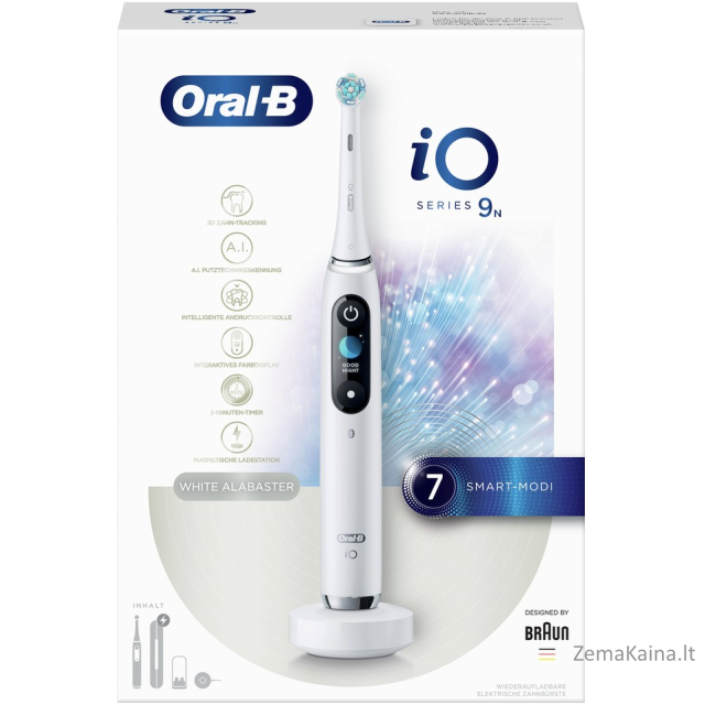 Elektrinis dantų šepetėlis Oral-B iO9 iOM9.1A1.1AD, baltas 2