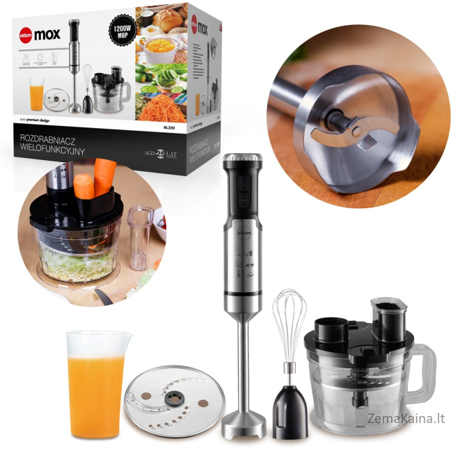 ELDOM Blender JAX, 1000 W, metalinis antgalis, greičio reguliatorius, turbo 5