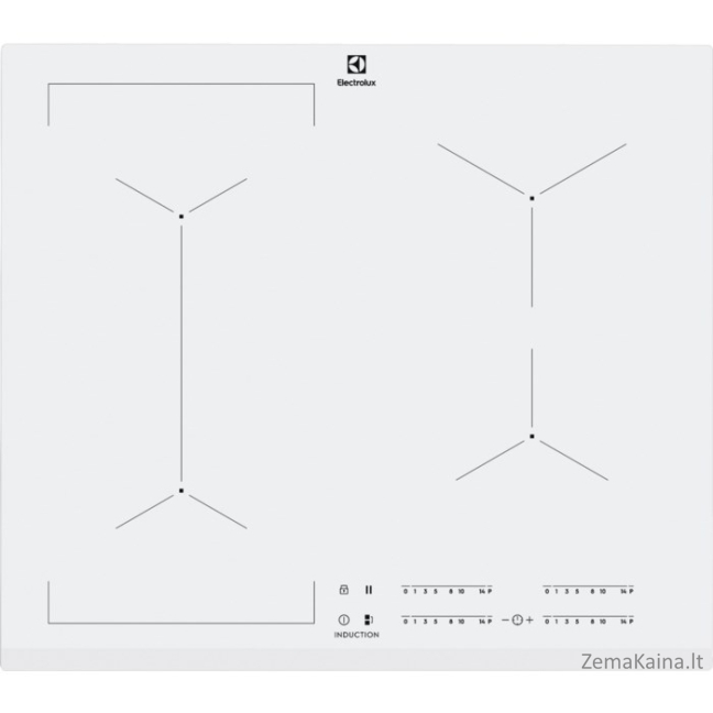 Electrolux EIV63440BW Balta Įmontuoti Indukcinė viryklė, padalyta į sritis 4 zone(s)