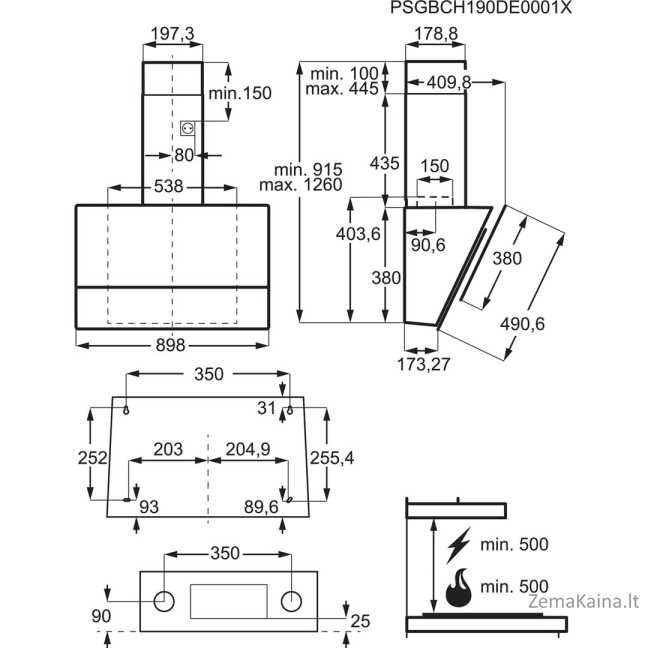 Electrolux LFV619K Tvirtinamas prie sienos Juoda 700 m³/h A 1