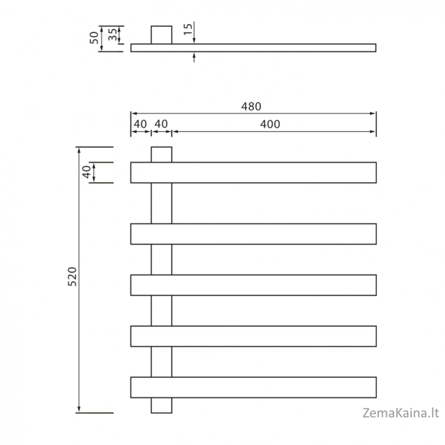 Elektrinis džiovintuvas Sapho ELCOR EB530, 480x520x50mm, juodas matinis 1
