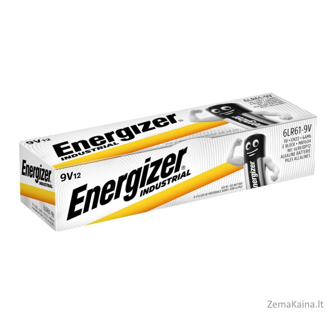 Energizer Industrial Vienkartinė baterija E 9V 6LR61 Šarminis 9 V 12 vnt