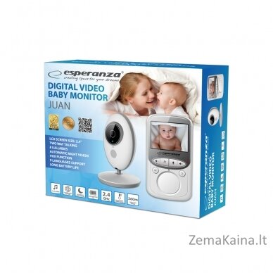 Esperanza EHM003 LCD kūdikių monitorius 2,4" Baltas 1