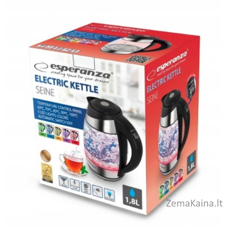 Esperanza EKK026 elektrinis virdulys 1,7 L Juoda, Permatomas 2200 W 10