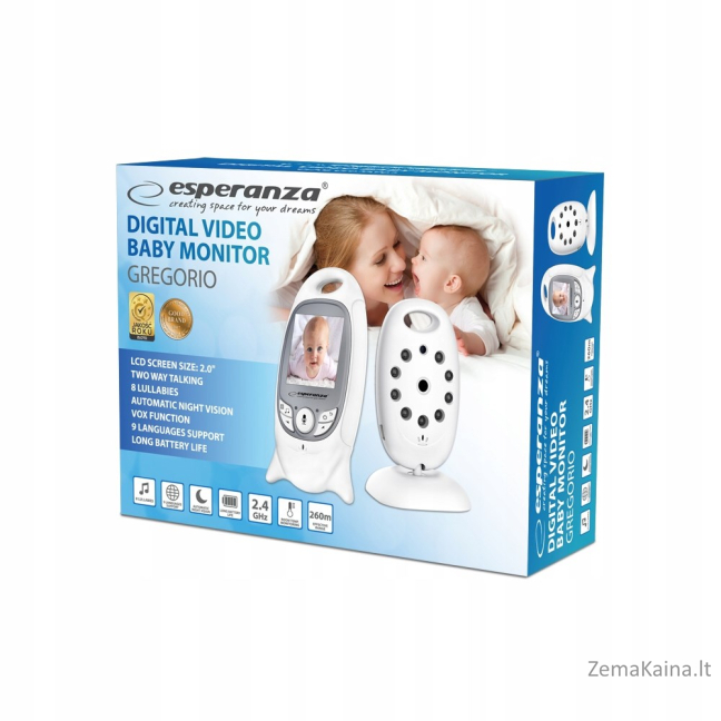Esperanza EHM001 LCD kūdikių monitorius 2,0" Baltas 4