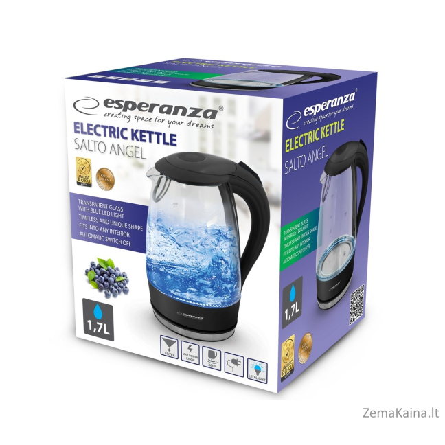 Esperanza EKK011K Electric kettle 1.7 L Black, Multicolor 2200 W 2