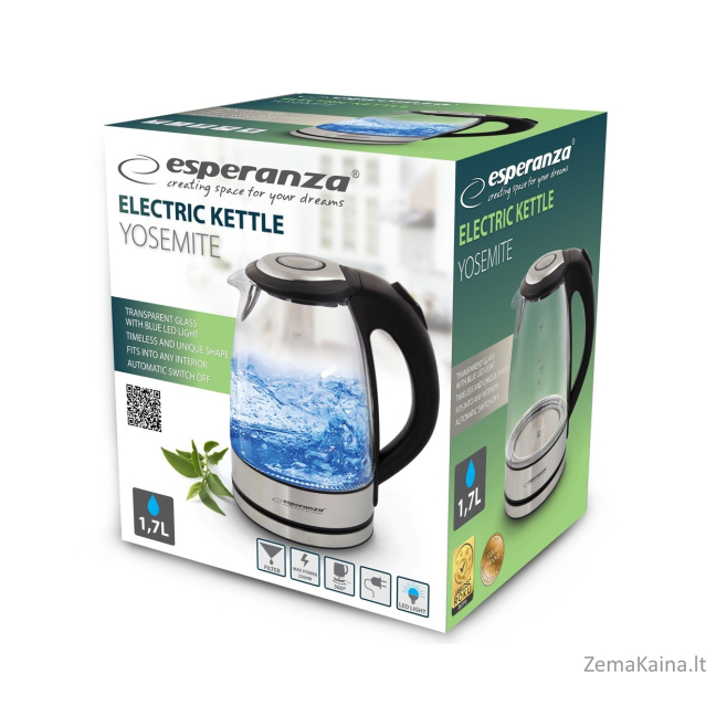 Esperanza EKK012 Electric kettle 1.7 L Black, Multicolor 2200 W 2
